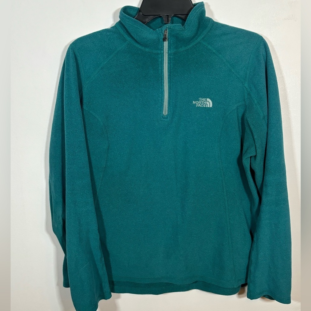 The North Face Women’s Teal Quarter Zip Fleece Pullover Size Large